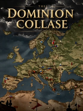 Cardboard Kingdom game cover - war-torn empire map viewed from above with dramatic storm clouds