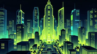 Editor's pick game cover - cyberpunk city strategy game with neon skyline