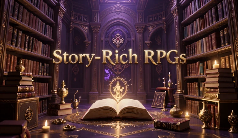 Big Feelings RPGs collection - ancient magical library with glowing books and golden artifacts